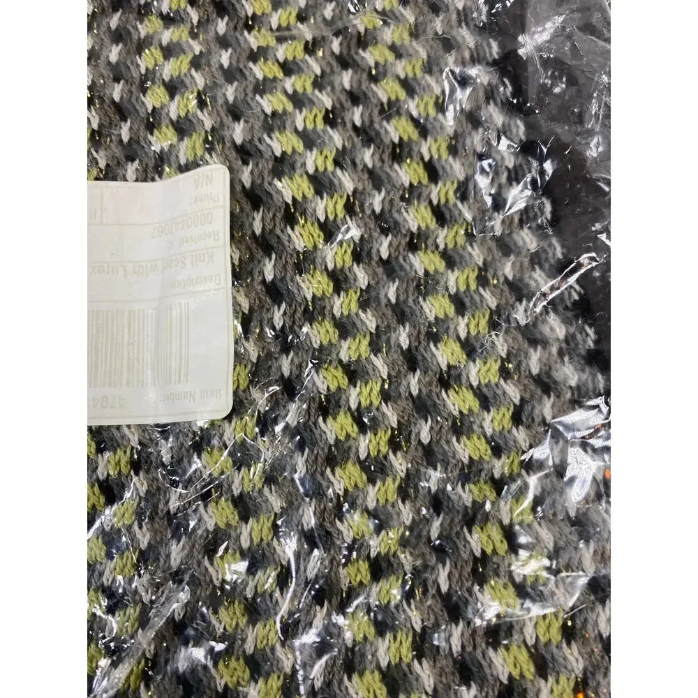 Missoni Knit Scarf w/ Lurex Black/Yellow/Gray NEW